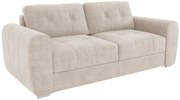 Kanapa 4-osobowa rozkładana typu express z beżową tapicerką - Miejsce do spania 160 cm - Materac 22 cm - BOLIPO