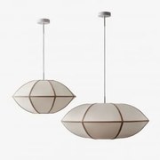 Zestaw 2 Wiszących Lamp Sufitowych Z Lnu Patraix Pszenica Brązowa - Sklum