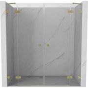 Mexen Lunar Duo drzwi prysznicowe uchylne 170 cm, transparent, złote szczotkowane - 834D-170-000-55-00