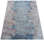 Nowoczesny brązowy dywan w geometryczny wzór A5-K10