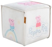 Biały aksamitny puf dziecięcy Peppa Pig – Roba