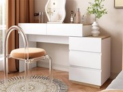 Nowoczesna toaletka z 5 szufladami - z płyt wiórowych - Biała