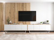 Zestaw zamykanych szafek rtv dąb wotan + biały E3-G43