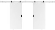 Drzwi przesuwne naścienne podwójne - 2 x wys. 205 x szer. 73 cm - MDF + białe PCV - VARIN II