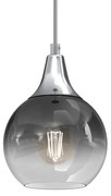 Lampa wisząca MONTE SILVER fi 150 1xE27, pojedyncza, dymione szkło
