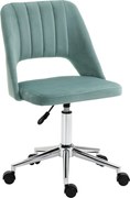 Vinsetto Regulowany Fotel Biurowy na Kółkach, 360° Obrotowy, w kształcie muszli, Pianka, 49 x 60 x 79-91 cm, Zielony