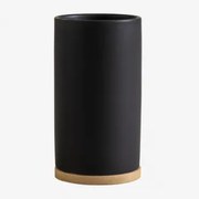 Uchwyt Na Szczoteczki Do Zębów Z Ceramiki I Bambusa Elvan Czarna - Sklum