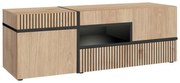 Szafka RTV CROSS LED 150 hickory jackson/czarna ASM Meble