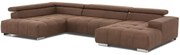 Narożna sofa w kształcie U TROPEA lewa, brązowa