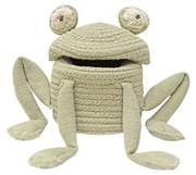 Zielony tekstylny dziecięcy kosz na zabawki ø 15x15 cm Mini Fred the Frog – Lorena Canals
