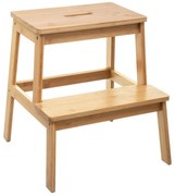 Taboret, stołek 2-stopniowy, bambusowy, pomocnik, drabinka
