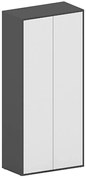 Regał biurowy FUTURE, 850 x 450 x 1900 mm, biały/grafit