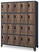 Szafa skrytkowa socjalna BHP antracytowa/ orzech: Eco Design ROBERT, 1360 x 1720 x 450 mm