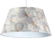 Srebrna lampa wisząca welurowa w kwiaty - 26X 60cm S411 A0-D12