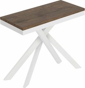 Rozkładany stół konsolowy Saki Small Evolution 90x40/196 cm, rama orzech biały