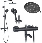 Zestaw Prysznicowy Natryskowy Z Termostatem Rea Lungo Czarny