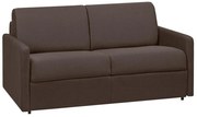Kanapa 2-osobowa z ekspresowym mechanizmem rozkładania z tkaniny CALIFE - Kolor: brązowy - Miejsce do spania: 120 cm - Materac 22 cm z pamięcią kształtu