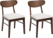 Krzesło do jadalni MCW-M59 (zestaw 2 sztuk),  ciemna rama, kremowy