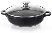 Niski garnek z powierzchnią nieprzywierającą Pfluon Granit i szklaną pokrywką Orion Grande, ⌀ 24 cm