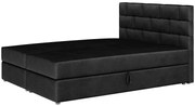 Czarne welurowe łóżko kontynentalne z pojemnikiem 6 rozmiarów B9-B06
