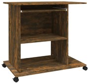 Biurko Na Kółkach Z Wysuwaną Półką Przydymiony Dąb C2-T67