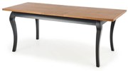 Stół rozkładany WINDSOR 160(240)x90 dąb/czarny HALMAR