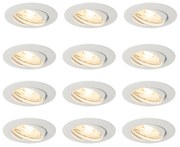 Zestaw 12 białych opraw LED GU10 35 mm - Edu Nowoczesny Oswietlenie wewnetrzne