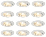 Zestaw 12 białych opraw LED GU10 35 mm - Edu