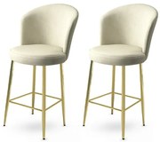Zestaw krzeseł barowych Alte Cream and Gold, 2 szt., 2 szt.