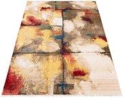 Prostokątny kremowy dywan w nowoczesny wzór L3-D44