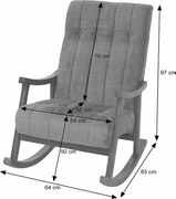 Fotel bujany MCW-K10,  brązowy, stelaż w wyglądzie orzecha włoskiego