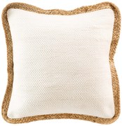 Poduszka dekoracyjna z jutową lamówką, 45 x 45 cm
