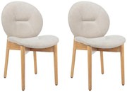 Zestaw 2 krzeseł z tkaniny i drewna kauczukowego - Beżowy - ISADIO