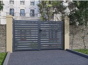 Brama aluminiowa półażurowa "Julien" - 300 x 140 cm - Szara