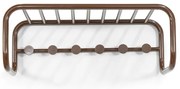 Ciemnobrązowy metalowy wieszak ścienny z półką 72 cm Retro – Spinder Design