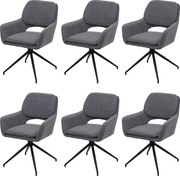 Krzesło do jadalni MCW-N74 (zestaw 6 sztuk),  szary