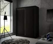 Szafa przesuwna ARTON Czarna 200cm – nowoczesna szafa do sypialni i garderoby