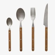 Zestaw Sztućców Ze Stali Nierdzewnej 16 Elementów Tirvola Jasny Brąz - Sklum