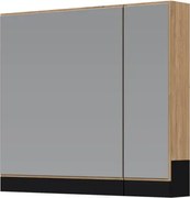 Szafka łazienkowa DUESA 2D 80cm dąb złoty z lustrem HALMAR