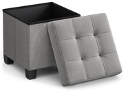 Pufa szara, na nóżkach, schowek, podnóżek - LSF014G02
