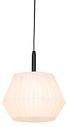 Zewnetrzna Nowoczesna lampa wisząca zewnętrzna czarna z białym kloszem 33 cm IP44 - Robbert Nowoczesny Oswietlenie zewnetrzne