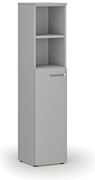Szafa biurowa kombinowana PRIMO GRAY, drzwi na 3 poziomach, 400 x 420 x 1781 mm, szary