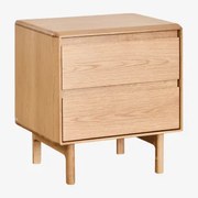 Nocna Szafka Prostokątna 50x40 Cm Z Drewna Treveris Roble - Sklum