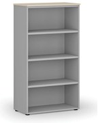 Regał biurowy PRIMO GRAY, 800 x 420 x 1434 mm, szary/brzoza