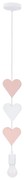 Biało-różowa lampa dziecięca z metalowym kloszem Hearts – Candellux Lighting