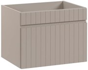 Beżowa ścienna szafka na umywalkę 60 cm z lamelami A1-D32