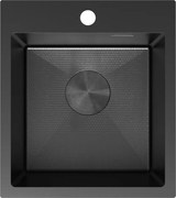 Mexen Solix zlewozmywak stalowy 1-komorowy 400 x 450 mm, czarny HC - 6401401000-70HC