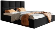 Czarne tapicerowane łóżko 140x200 S7-A31