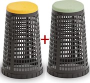 Plastikowy kosz na worki na odpady 120 l 1+1 GRATIS czarny, żółty + zielony