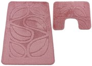 Nowoczesny różowy zestaw dywaników do łazienki D1-K45